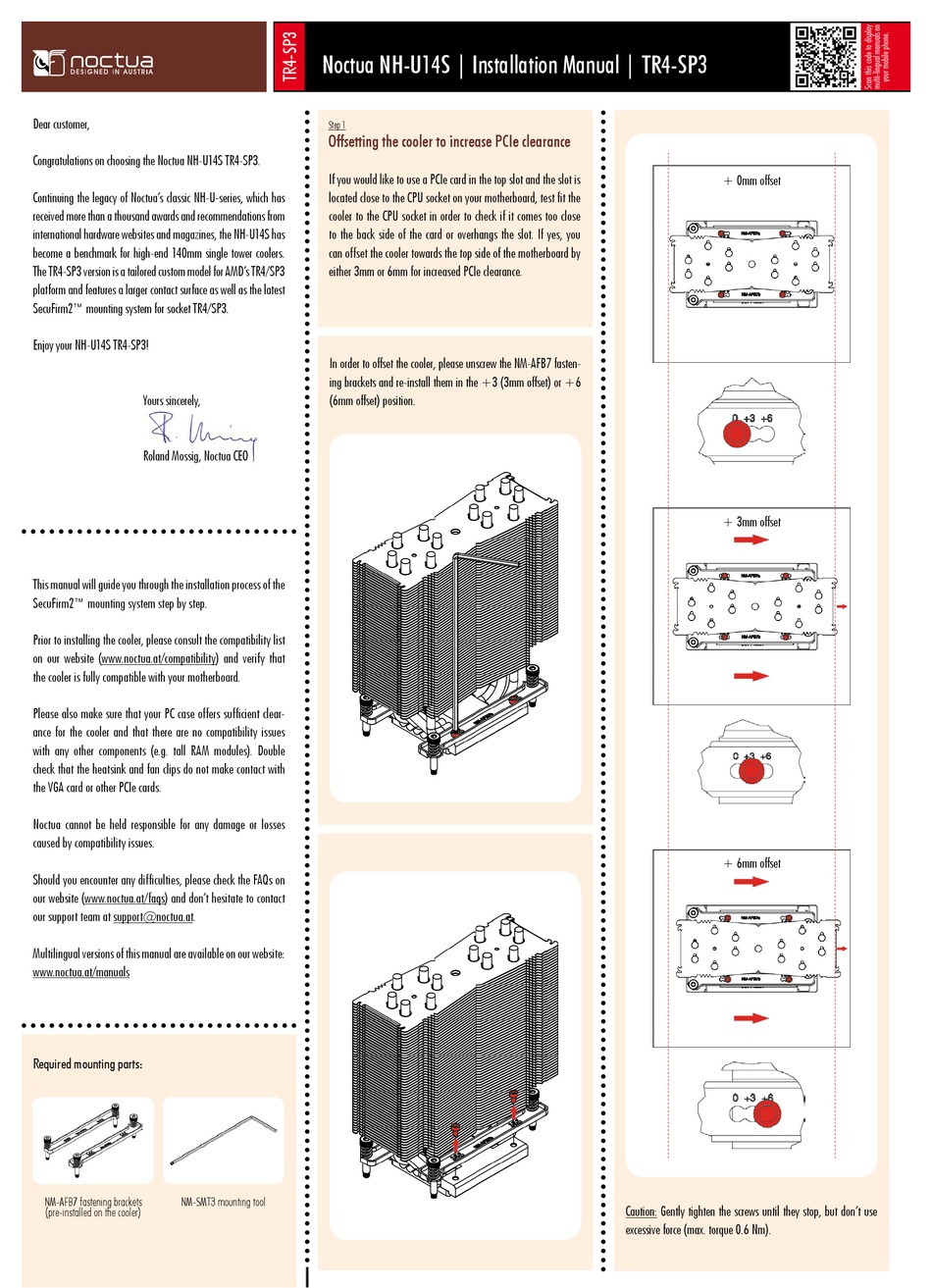 Noctua Nh U14s Tr4 Sp3 Installation Manual Pdf Download Manualslib