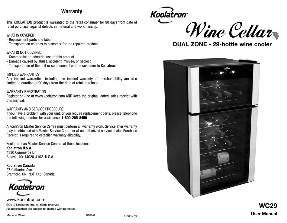 34++ Koolatron wine cooler warranty information