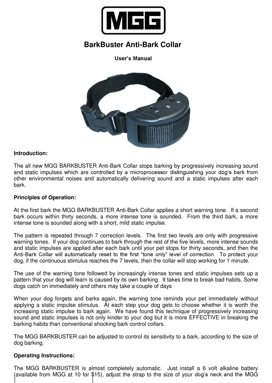 bark buster collar