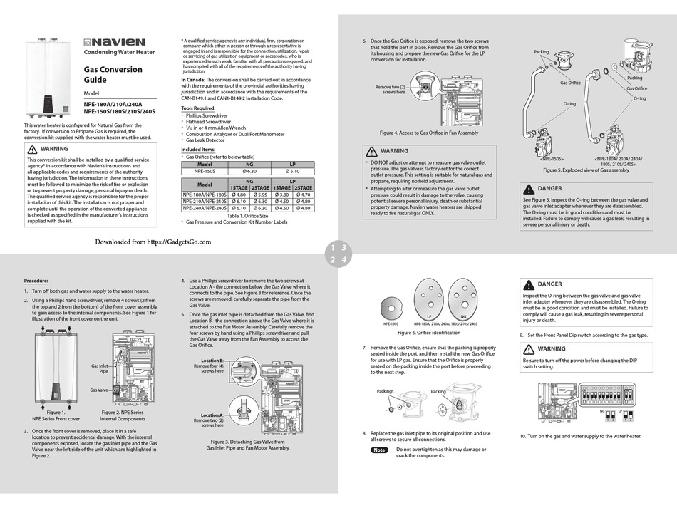 NAVIEN NPE-180S CONVERSION MANUALLINE Pdf Download | ManualsLib
