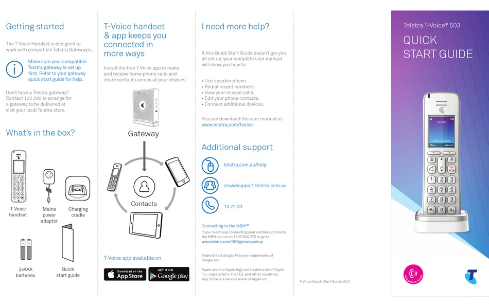 TELSTRA T-VOICE 503 QUICK START MANUAL Pdf Download | ManualsLib