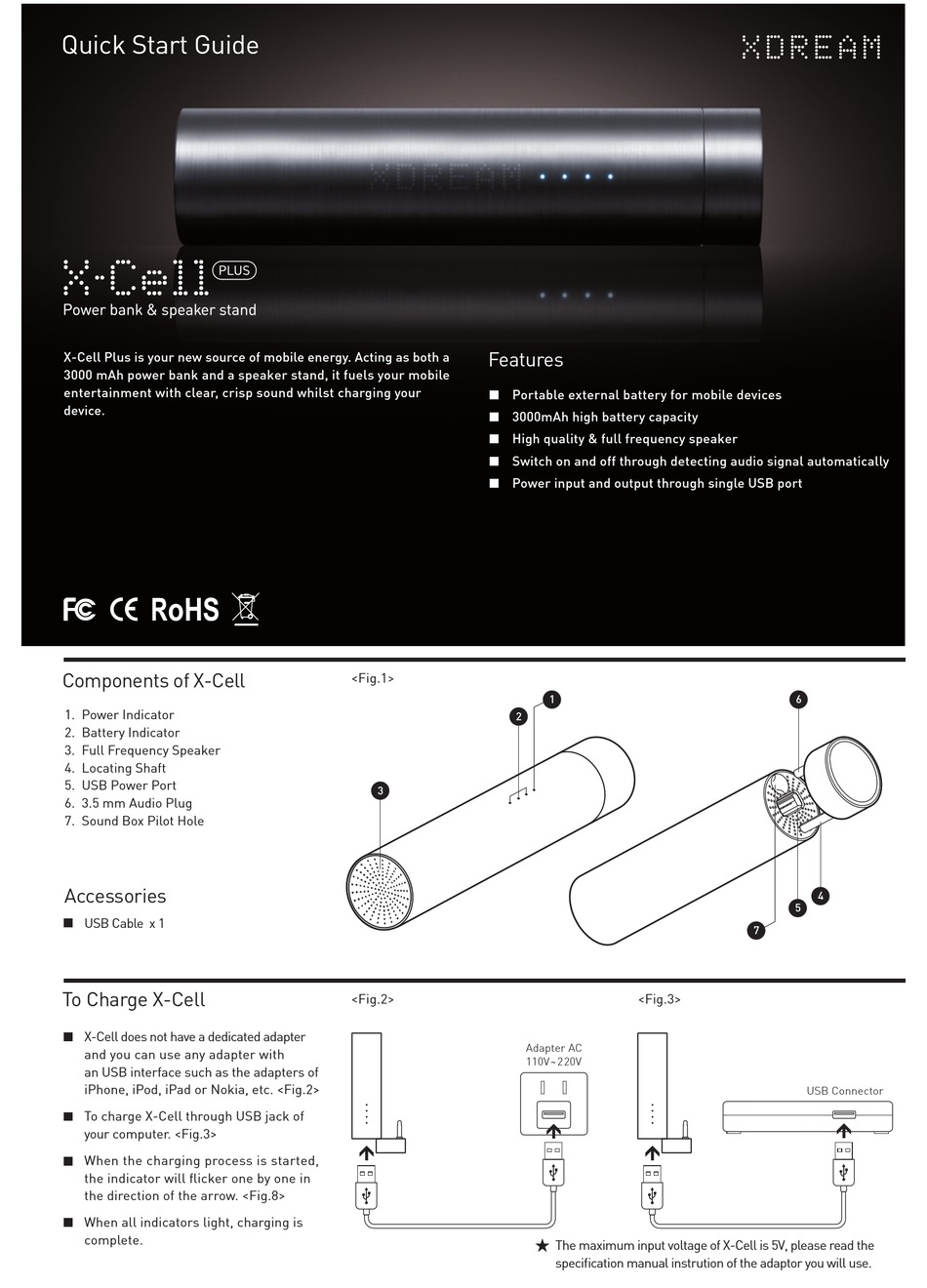 Xdream X Cell Plus Quick Start Manual Pdf Download Manualslib