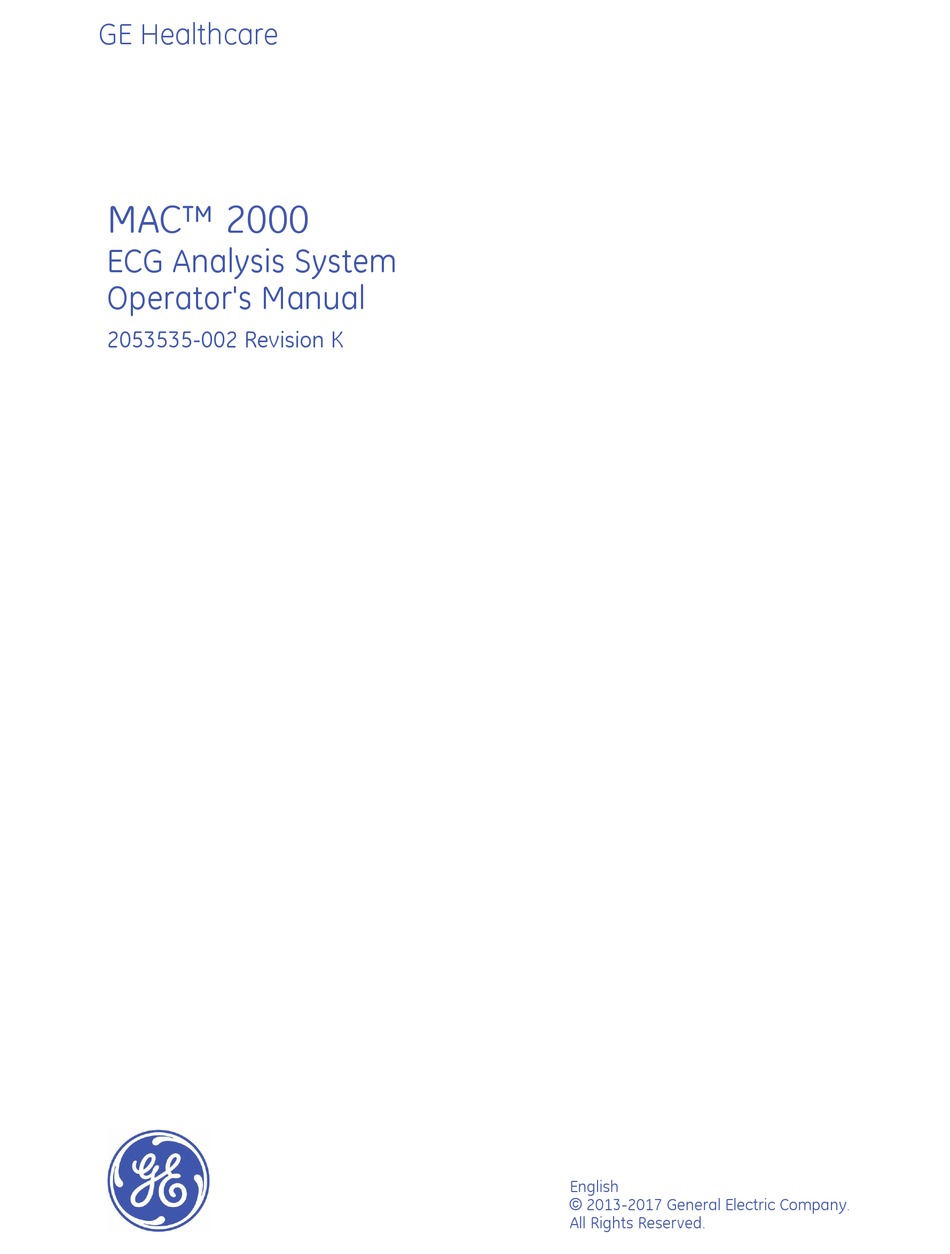 Ge Healthcare Mac 00 Operator S Manual Pdf Download Manualslib