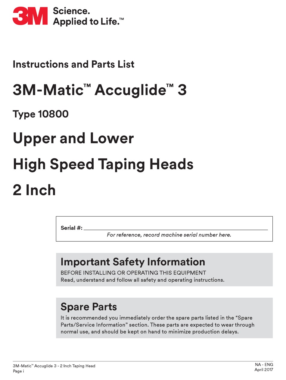 3m Instructions And Parts List Pdf Download Manualslib