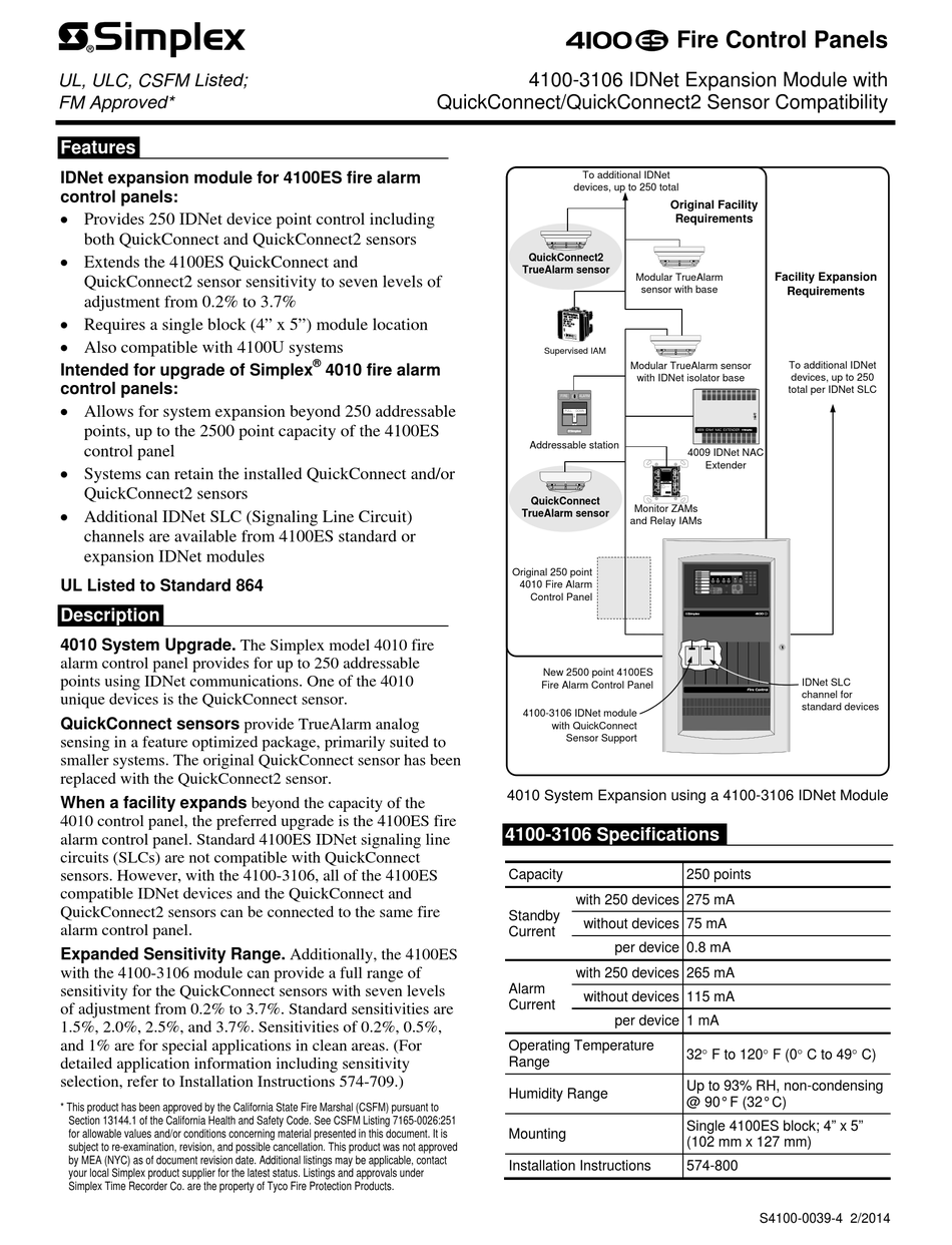 Simplex 4100es Installation Guide