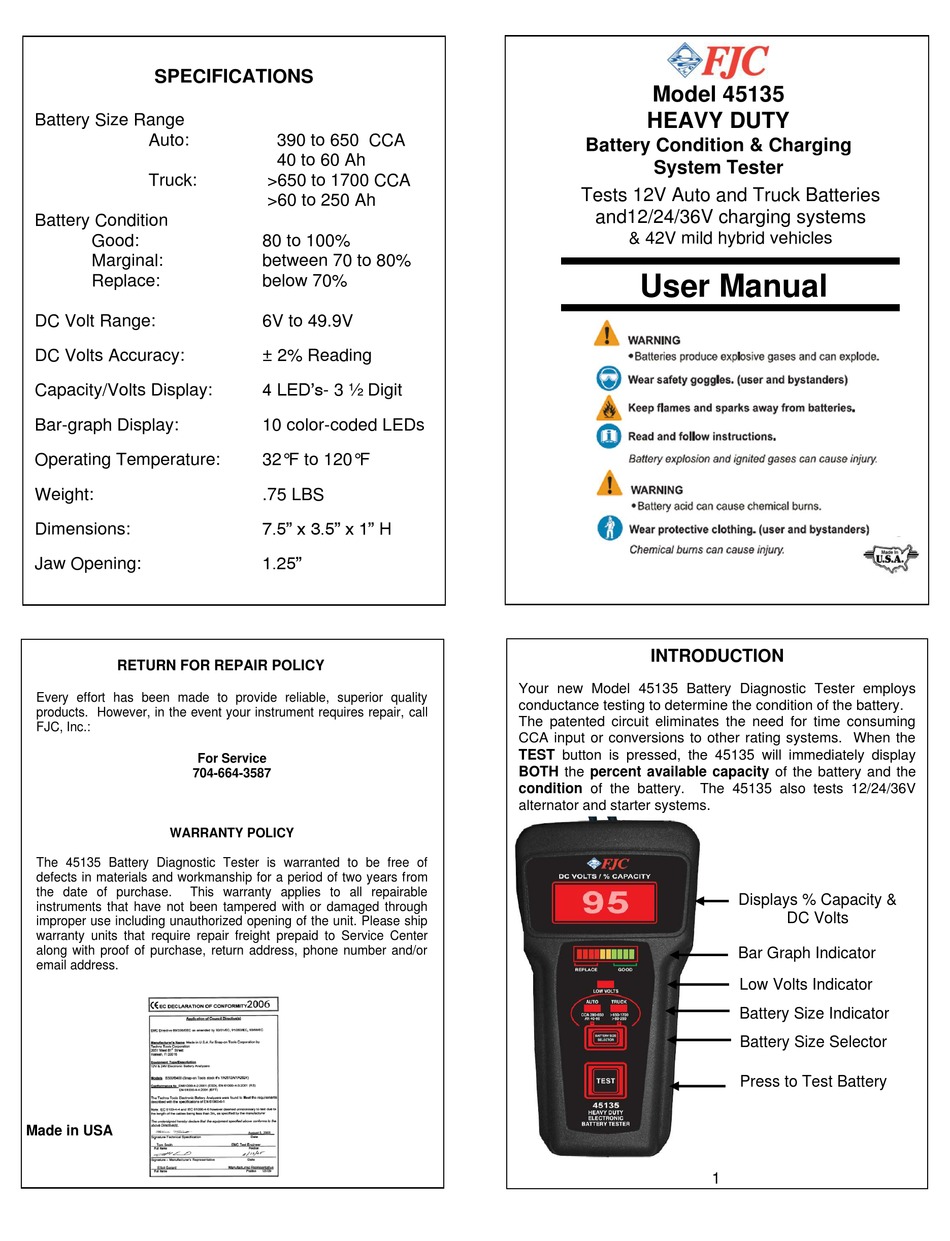 FJC 45135 USER MANUAL Pdf Download ManualsLib