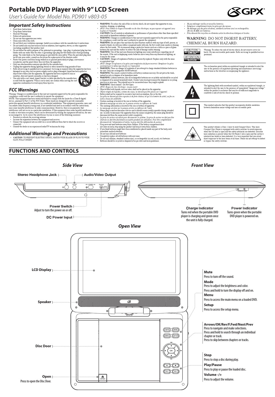 GPX PD901 USER MANUAL Pdf Download ManualsLib