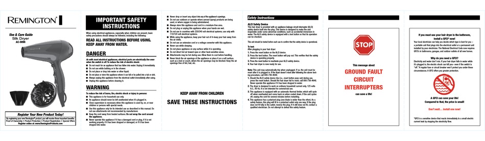 REMINGTON AC-9096 USE \u0026 CARE MANUAL Pdf Download | ManualsLib