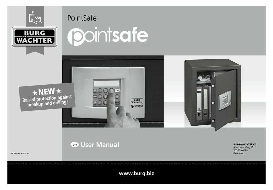 BURG-WACHTER POINTSAFE USER MANUAL Pdf Download | ManualsLib