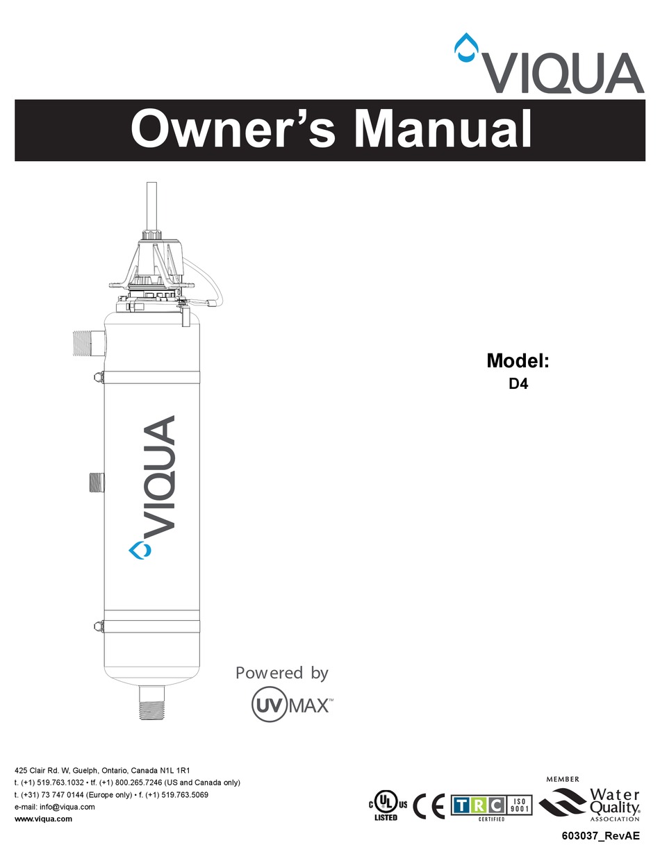 VIQUA D4 OWNER'S MANUAL Pdf Download | ManualsLib