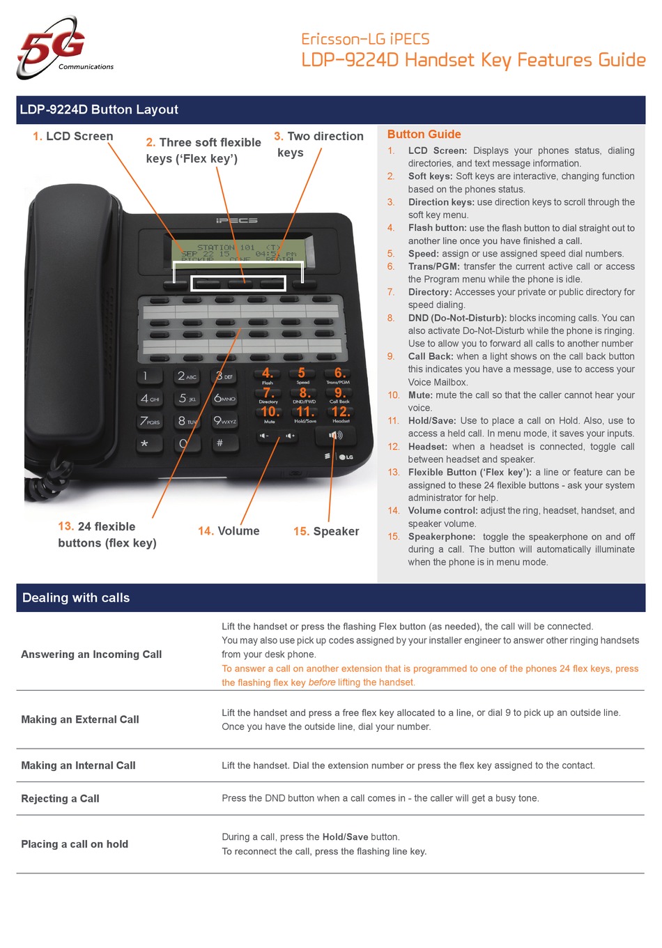 Lg Ericsson Ldp 9224d User Manual Pdf Download Manualslib