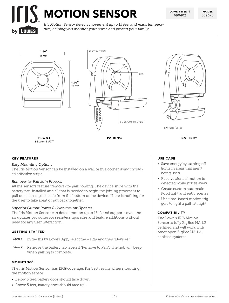IRIS 3326L USER MANUAL Pdf Download ManualsLib
