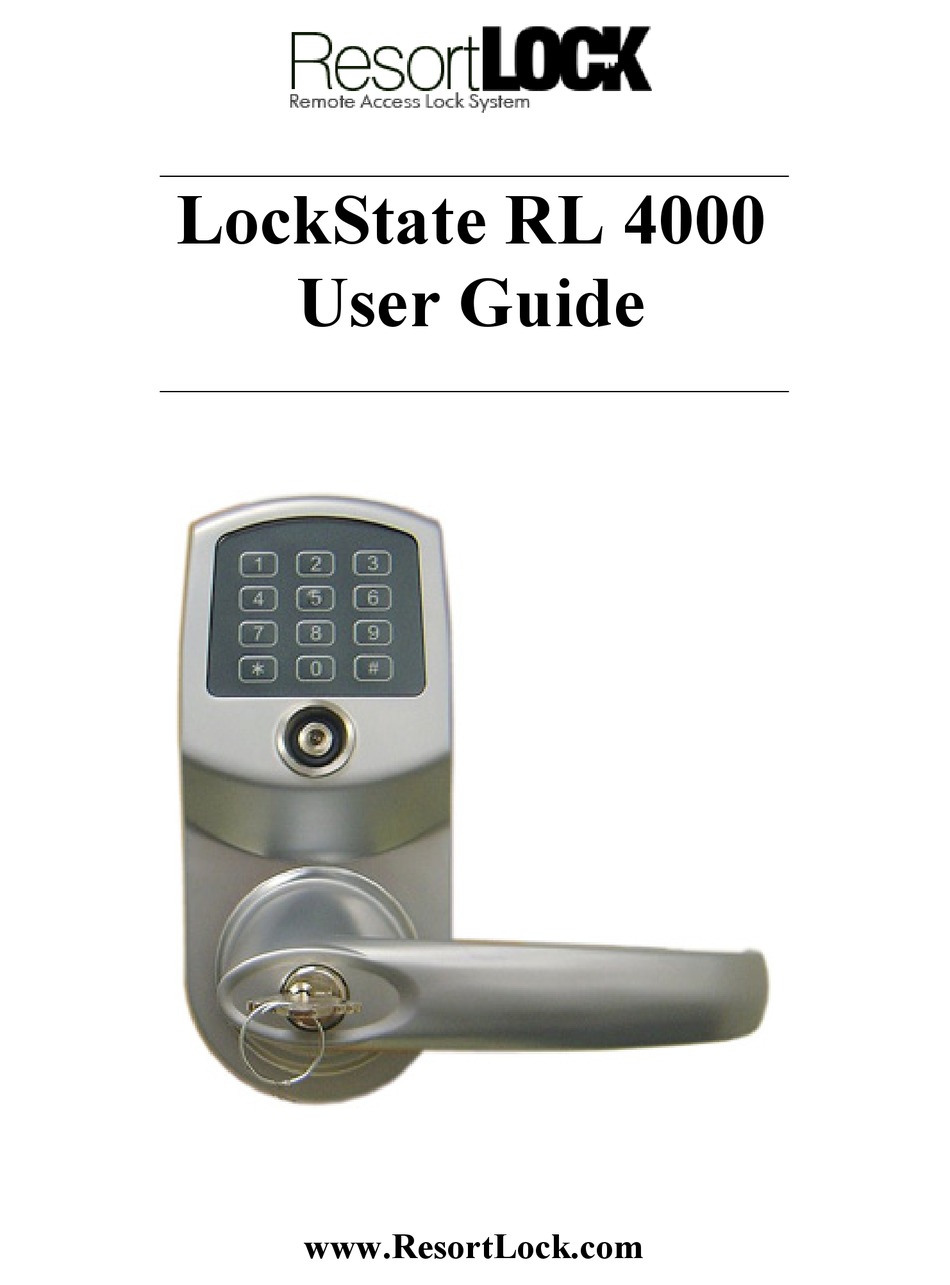 RESORTLOCK LOCKSTATE RL 4000 USER MANUAL Pdf Download ManualsLib