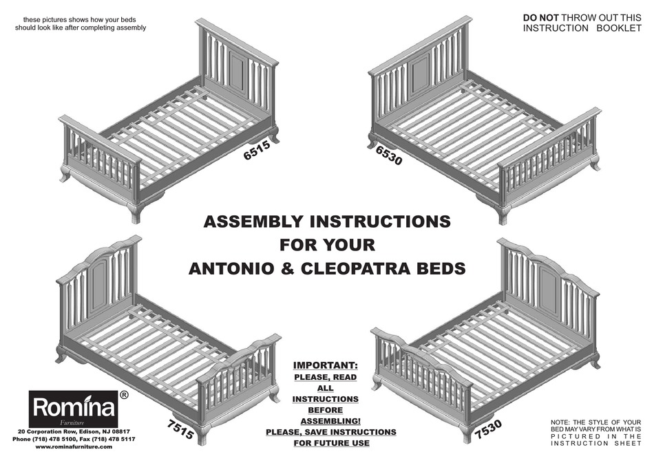 ROMINA 6515 ASSEMBLY INSTRUCTIONS MANUAL Pdf Download ManualsLib
