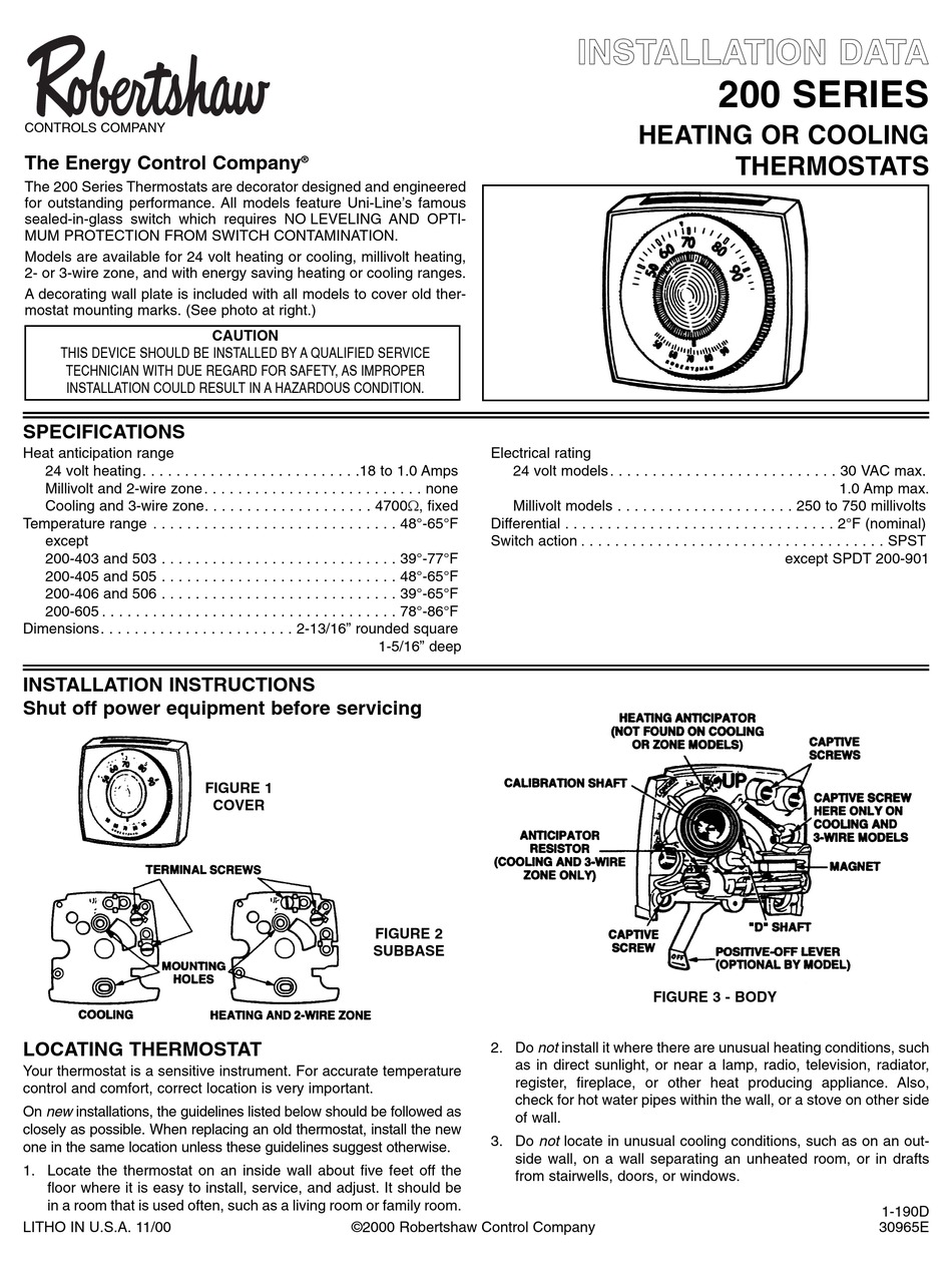 ROBERTSHAW 200403 INSTALLATION INSTRUCTIONS Pdf Download ManualsLib