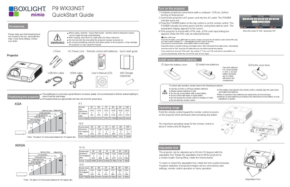 BOXLIGHT P9 WX33NST QUICK START MANUAL Pdf Download ManualsLib