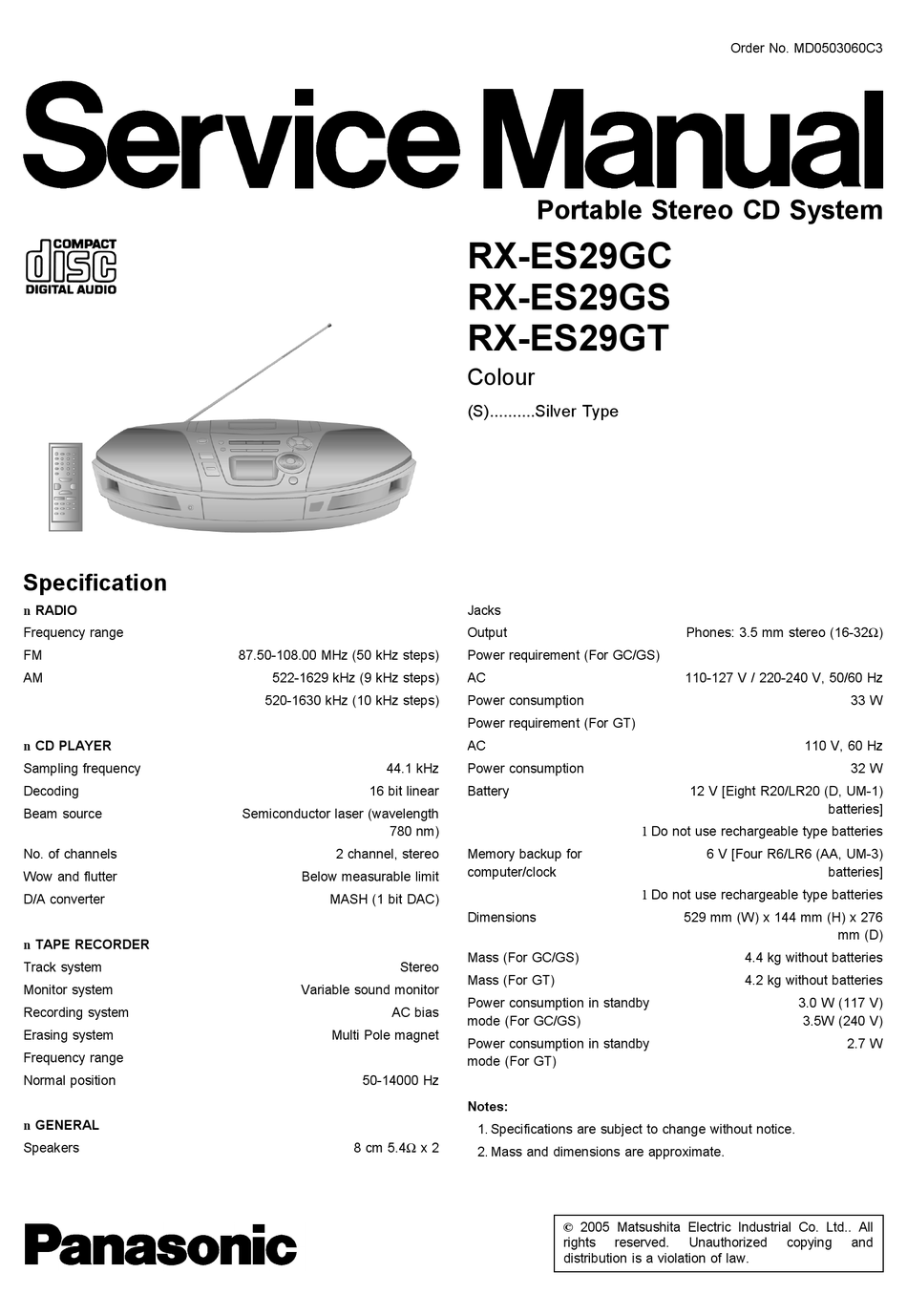 Panasonic rx es23 схема электрическая принципиальная