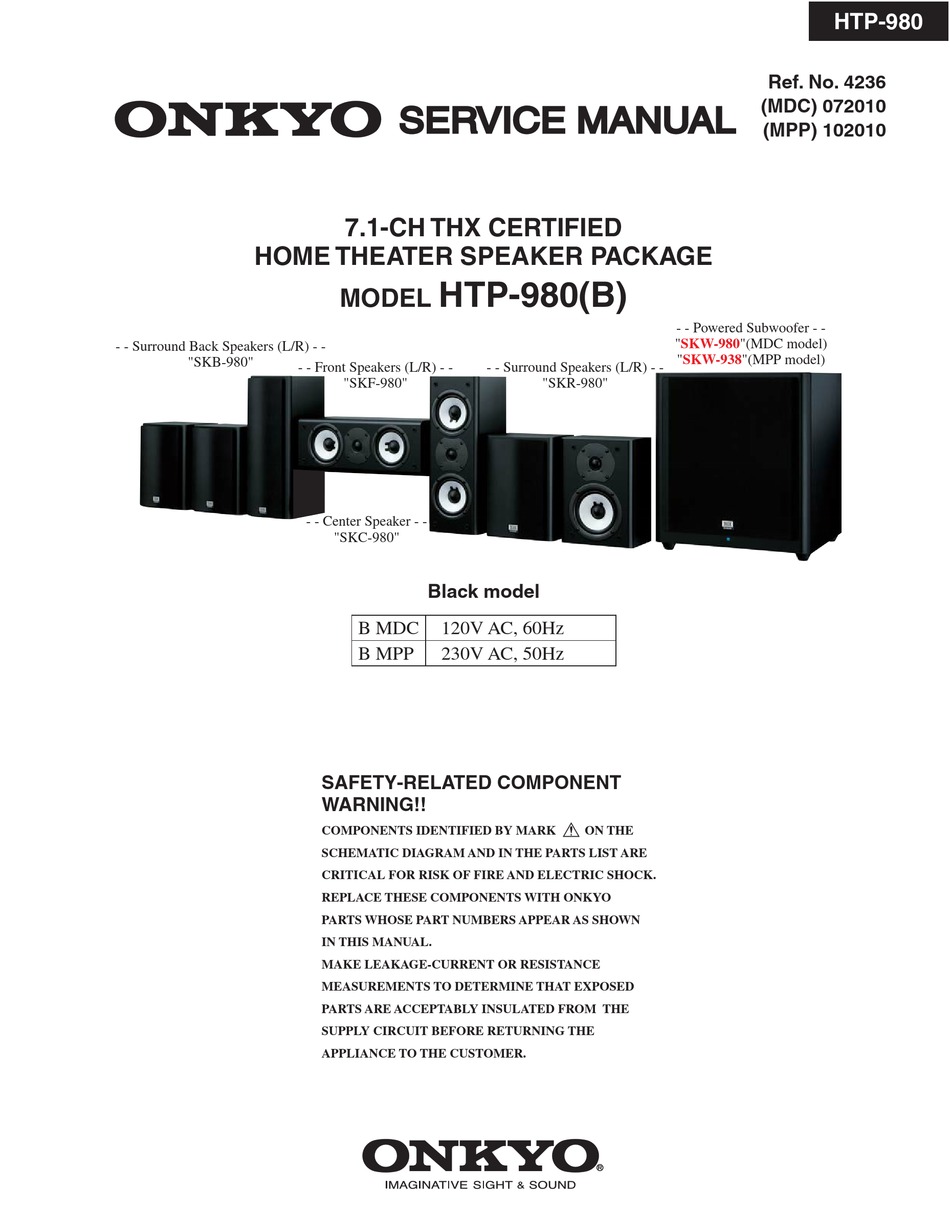 Onkyo Htp 980 Service Manual Pdf Download Manualslib