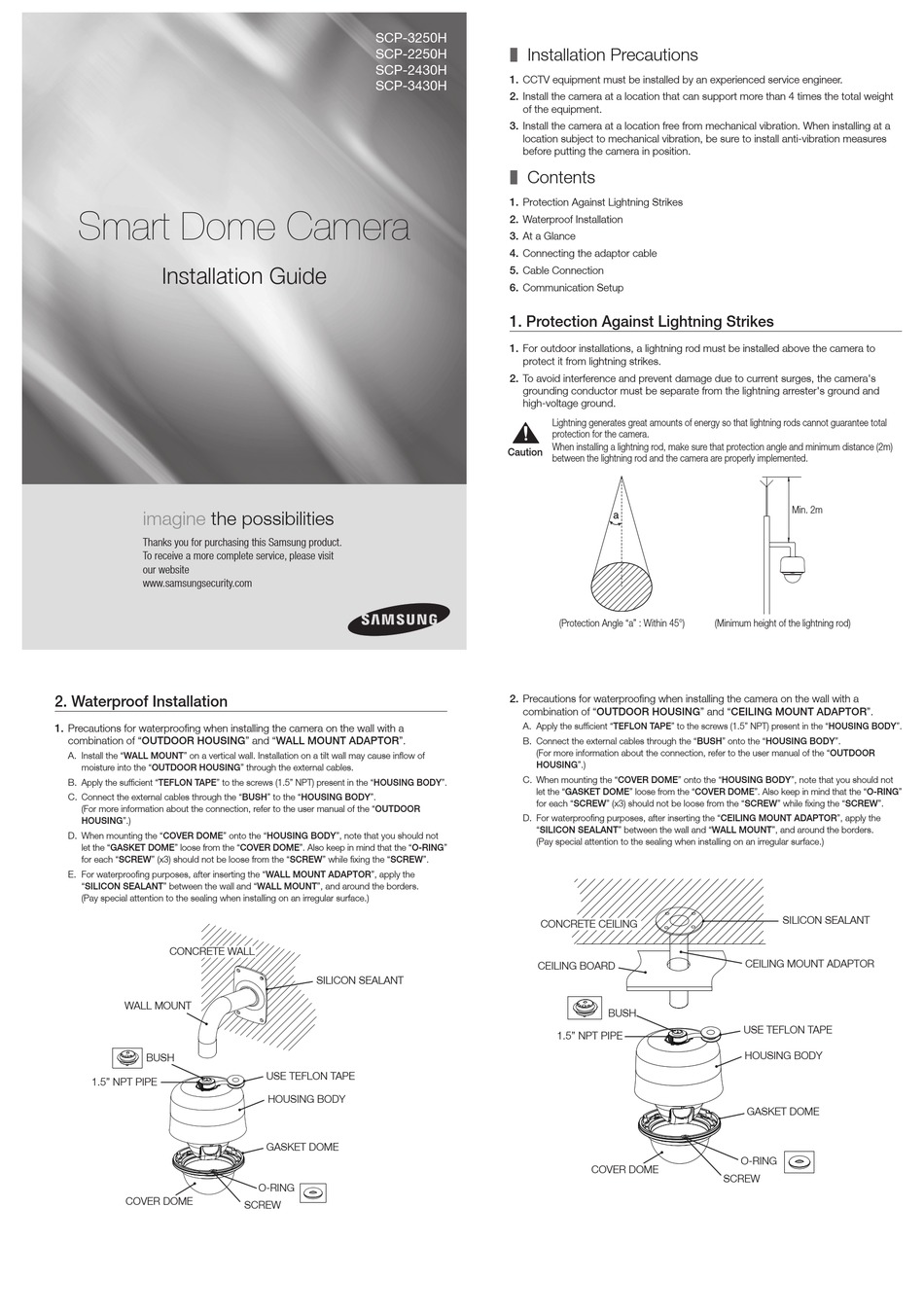 Samsung Techwin SCP-3120VH Data Sheet