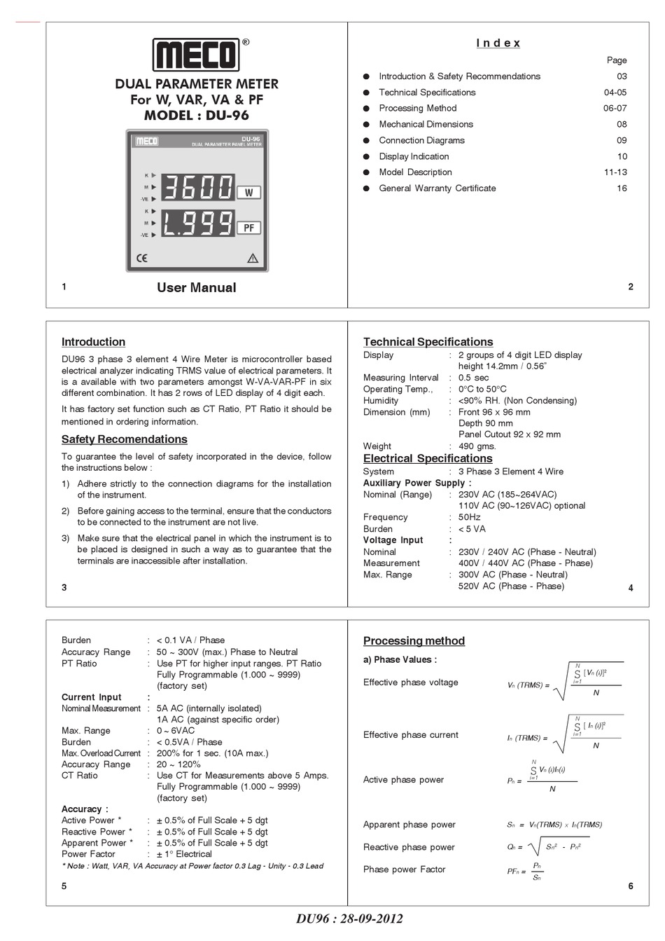 MECO DU96 USER MANUAL Pdf Download ManualsLib