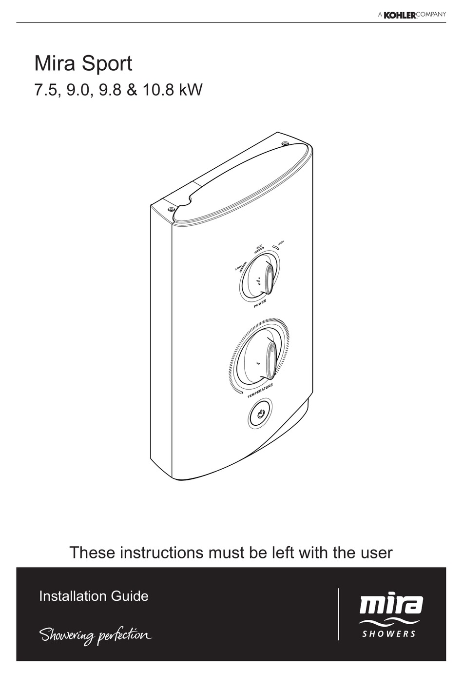 MIRA SPORT 7.5 INSTALLATION MANUAL Pdf Download ManualsLib