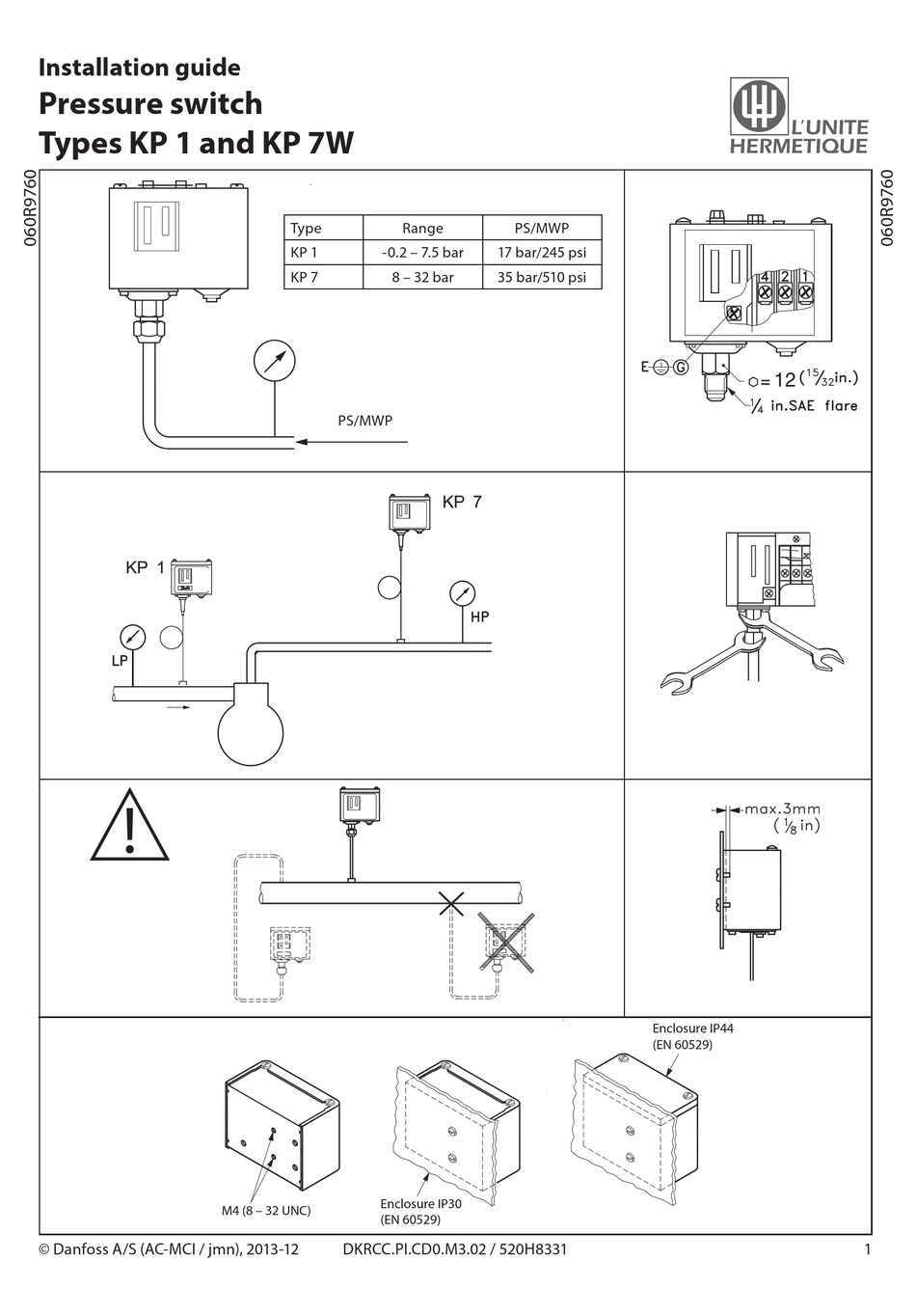 DANFOSS KP 1 INSTALLATION MANUAL Pdf Download | ManualsLib