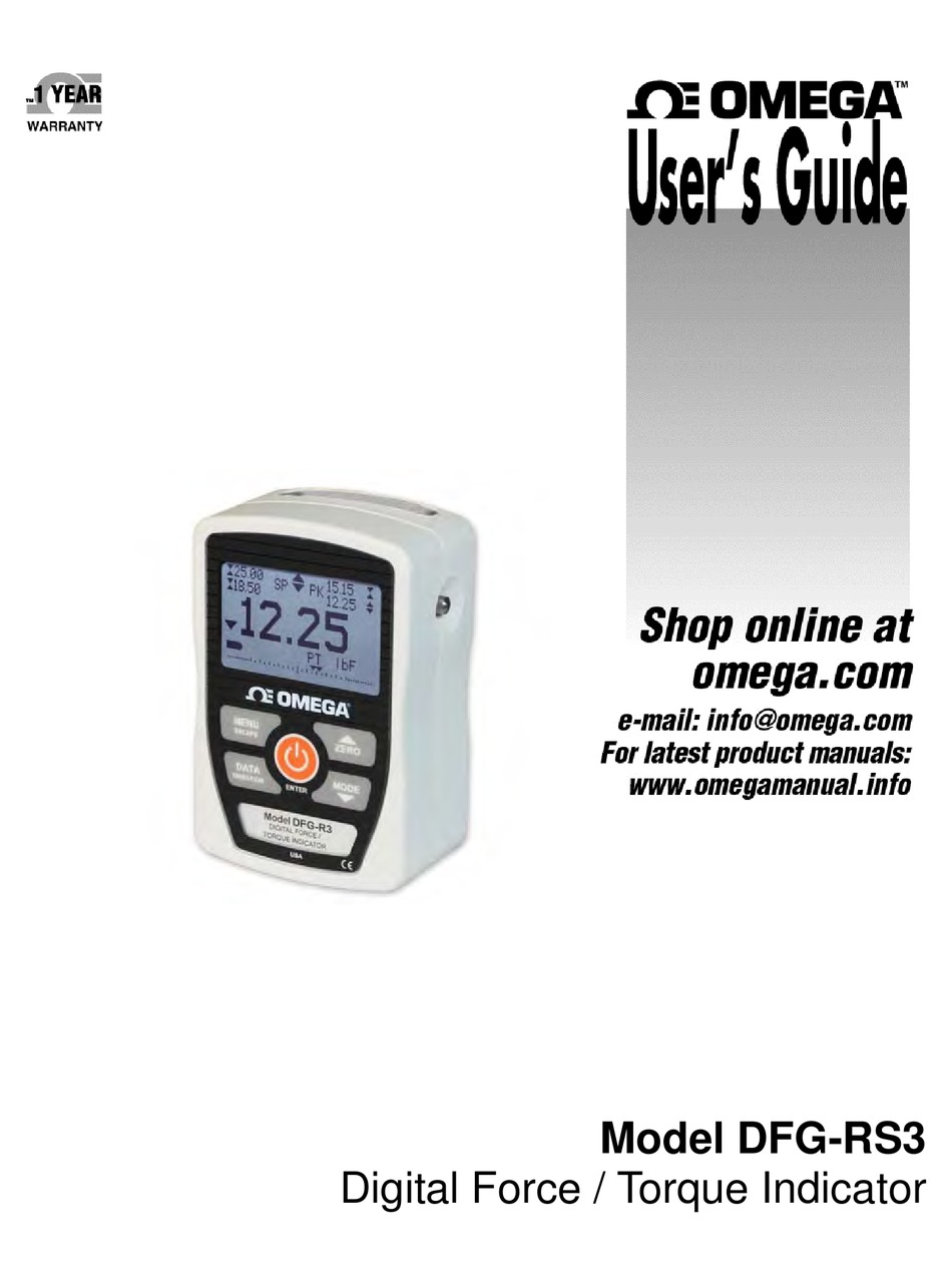 OMEGA DFGRS3 USER MANUAL Pdf Download ManualsLib