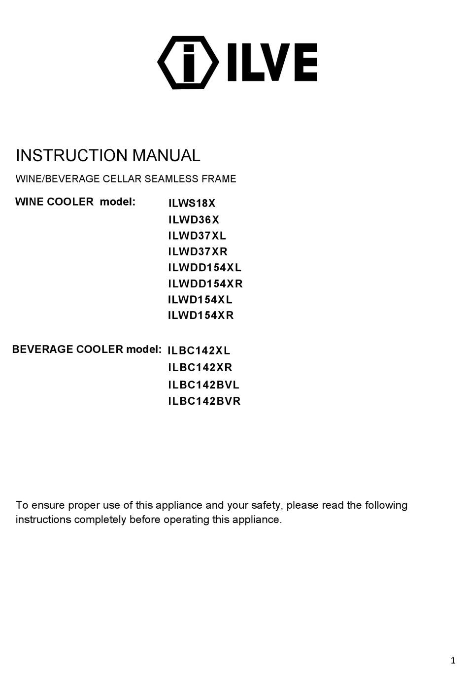 ILVE ILWS18X INSTRUCTION MANUAL Pdf Download ManualsLib