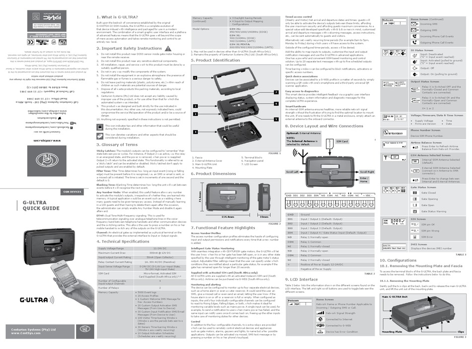 Centurion Systems G Ultra Quick Manual Pdf Download Manualslib Centurion Systems G Ultra Quick Manual Pdf Download Manualslib