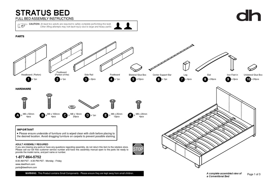 DH STRATUS BED ASSEMBLY INSTRUCTIONS Pdf Download ManualsLib