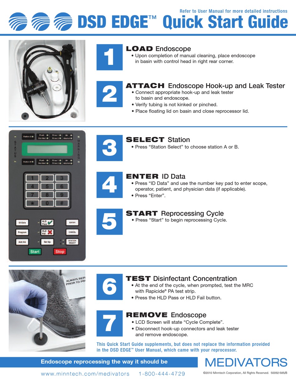 MEDIVATORS DSD EDGE QUICK START MANUAL Pdf Download ManualsLib