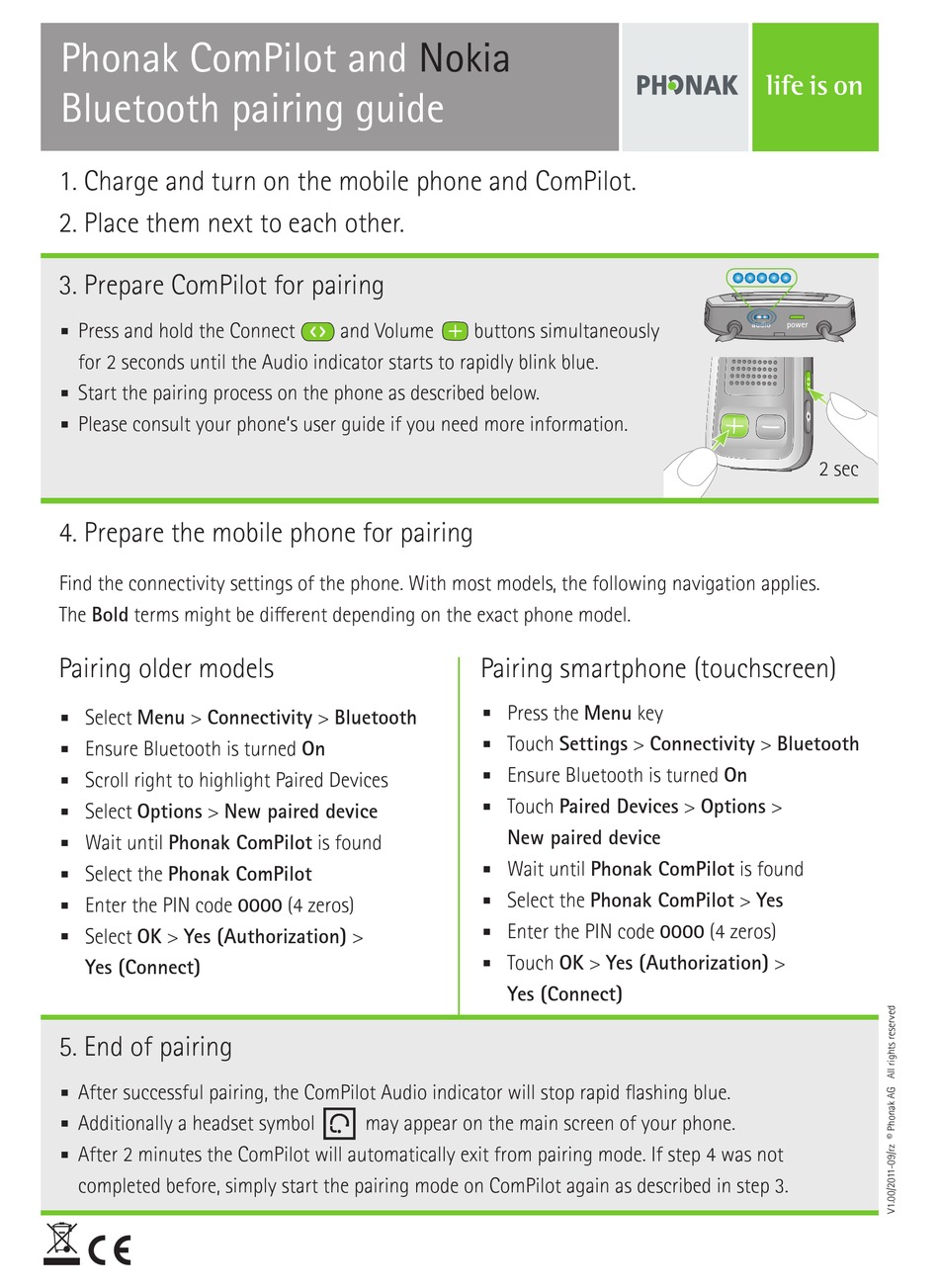 PHONAK COMPILOT PAIRING MANUAL Pdf Download ManualsLib