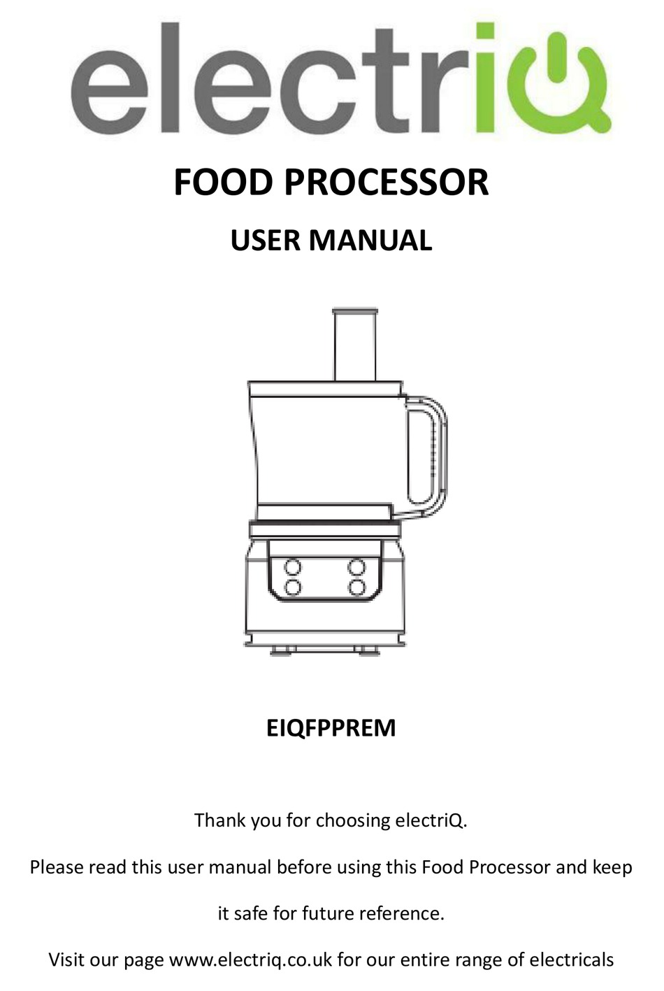 ELECTRIQ EIQFPPREM USER MANUAL Pdf Download | ManualsLib