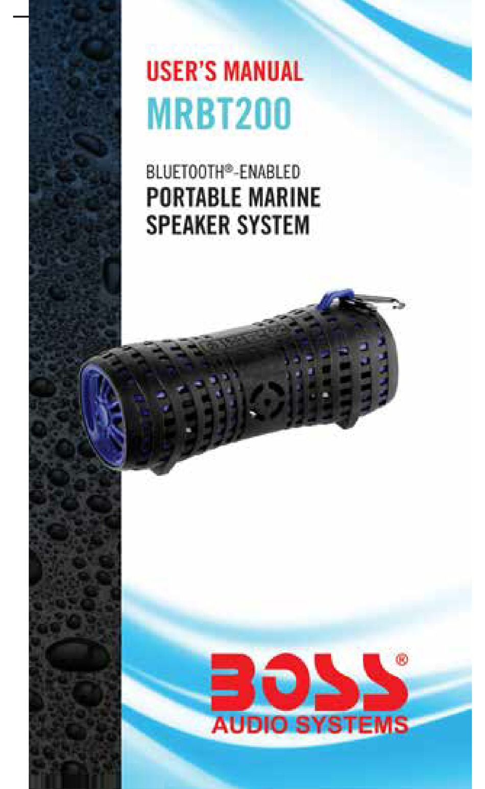 BOSS AUDIO SYSTEMS MRBT200 USER MANUAL 