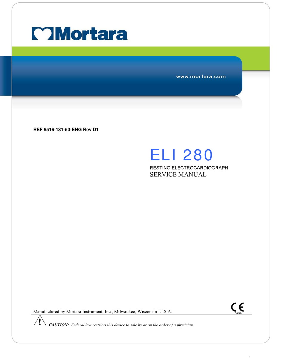 MORTARA ELI 280 SERVICE MANUAL Pdf Download | ManualsLib