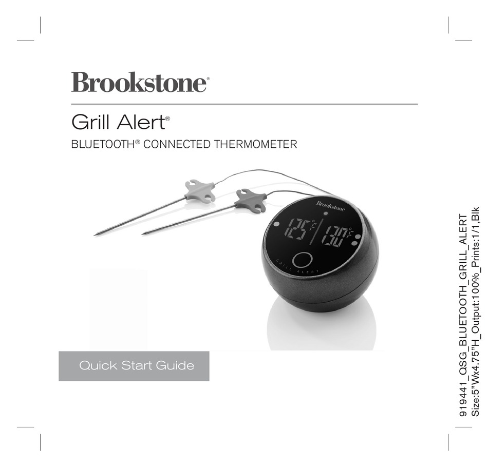 BROOKSTONE GRILL ALERT 919441 QUICK START MANUAL Pdf Download