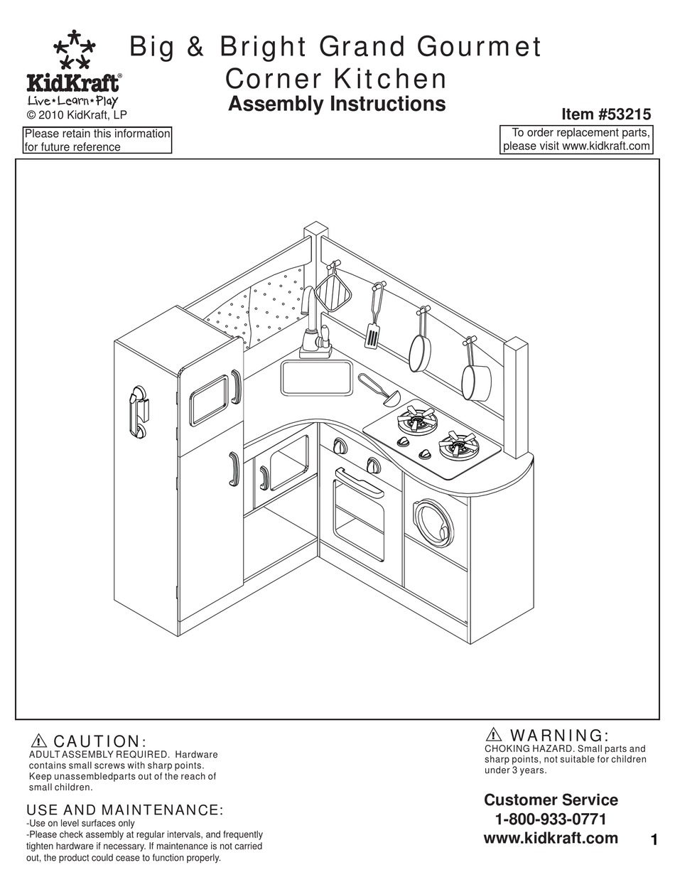 KIDKRAFT 53215 ASSEMBLY INSTRUCTIONS AND USER MANUAL Pdf Download