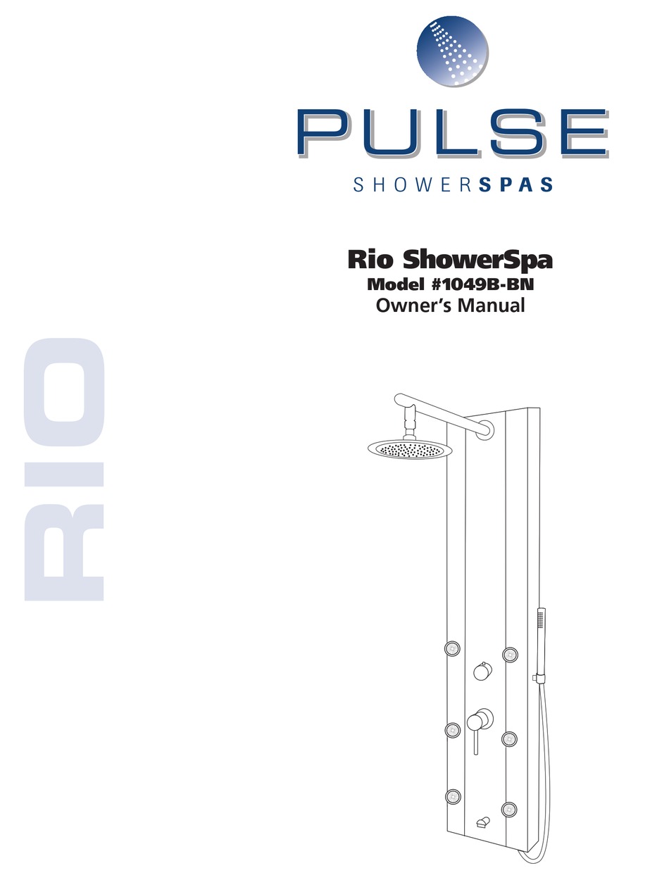 PULSE RIO SHOWERSPA 1049BBN OWNER'S MANUAL Pdf Download ManualsLib