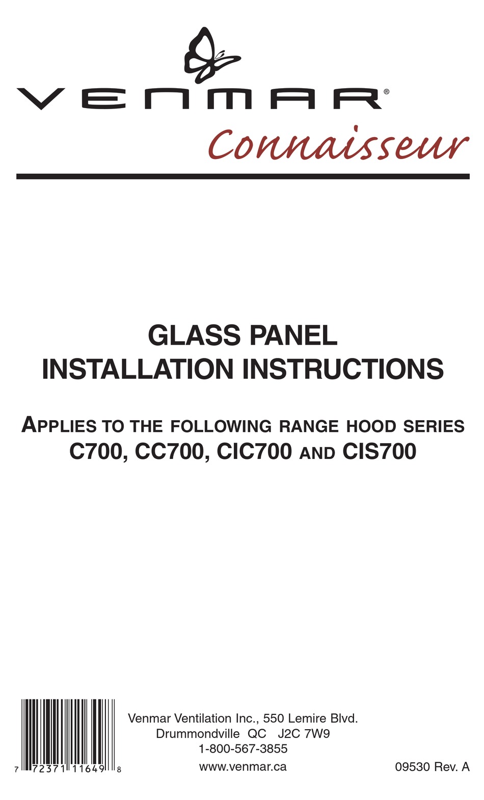 VENMAR C700 SERIES INSTALLATION INSTRUCTIONS MANUAL Pdf Download ManuaLib