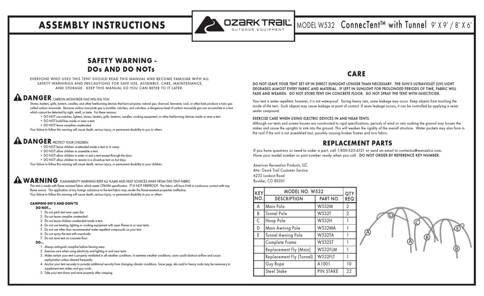 Ozark trail 10 person tent outlet instructions