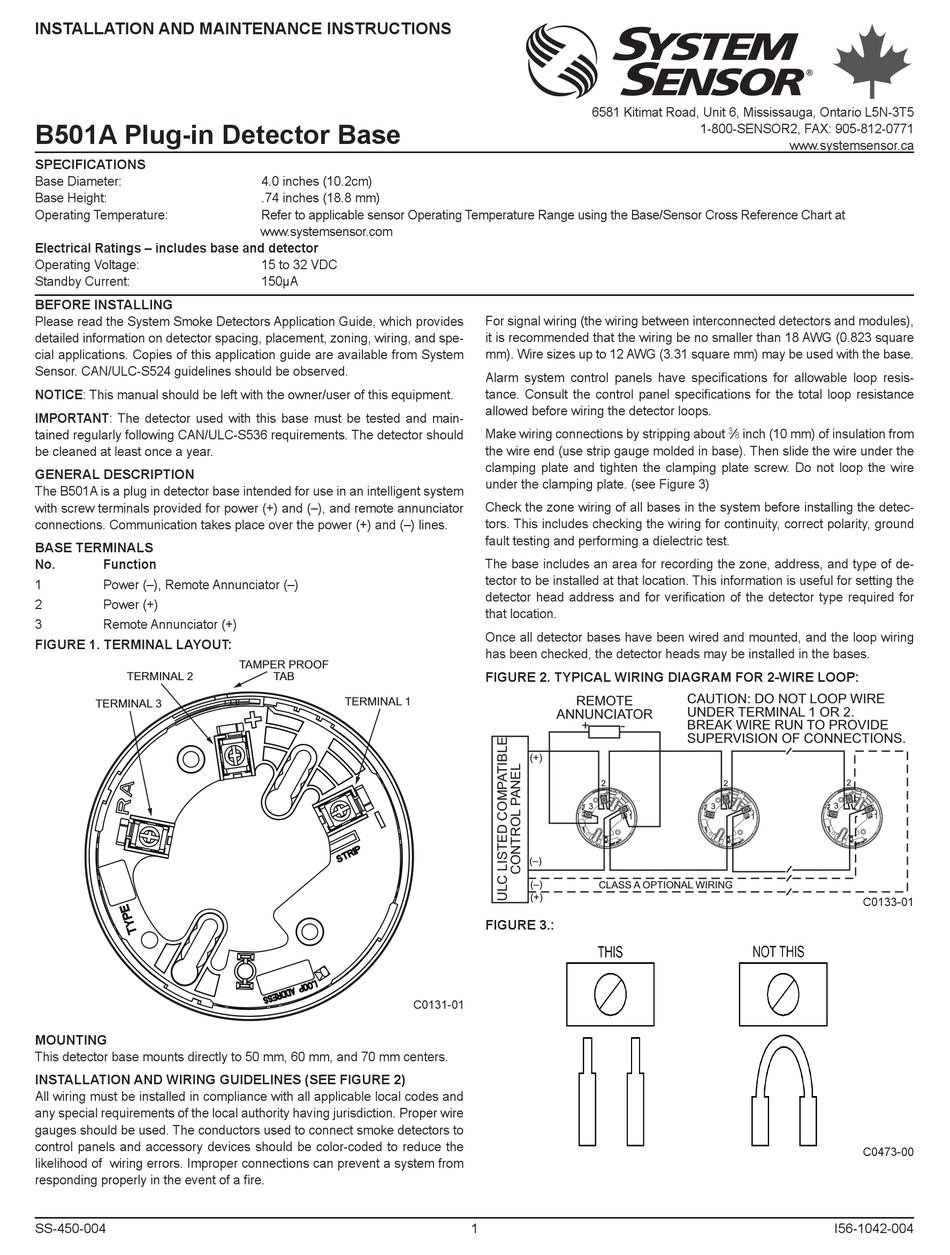 System Sensor 2wb Manual