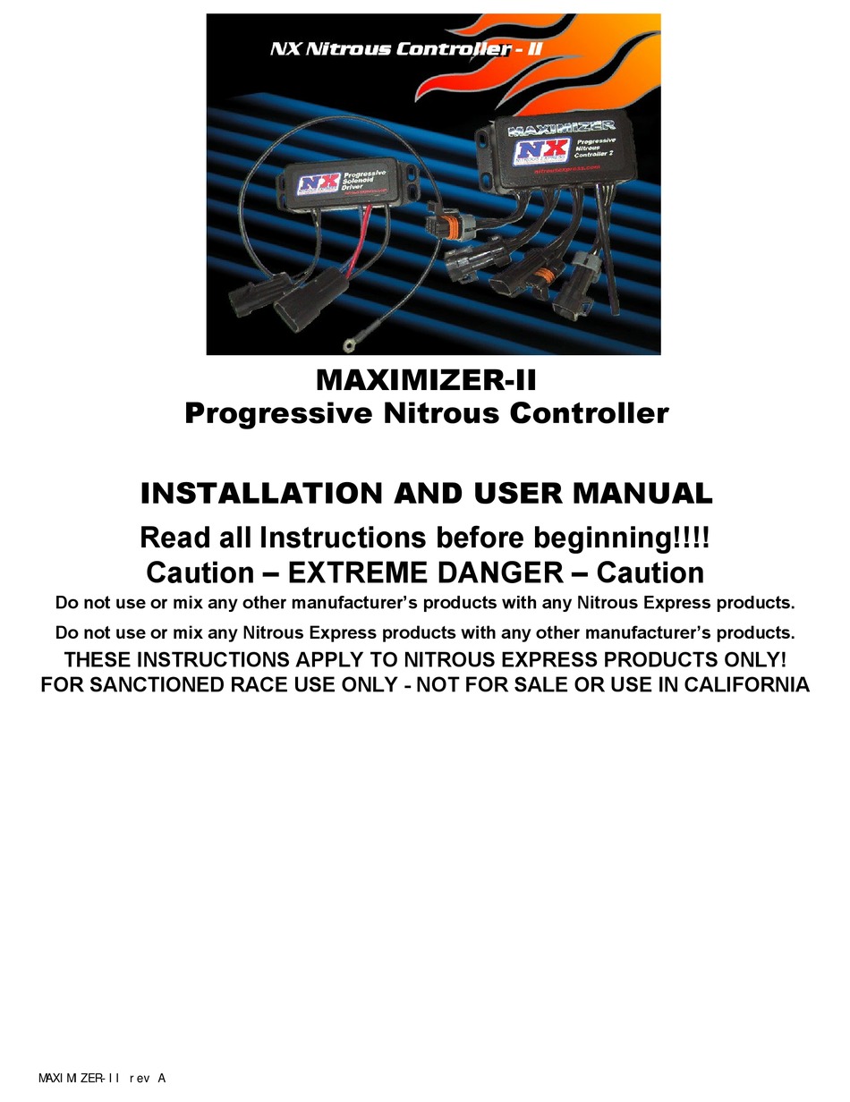 NITROUS EXPRESS MAXIMIZERII INSTALLATION AND USER MANUAL Pdf Download