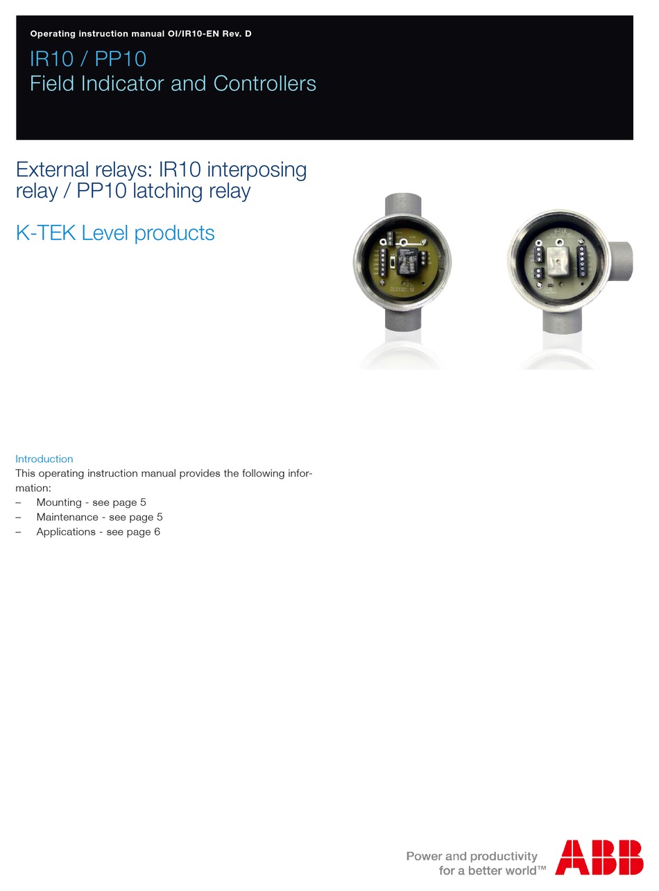 ABB PP10 OPERATING INSTRUCTIONS MANUAL Pdf Download ManualsLib