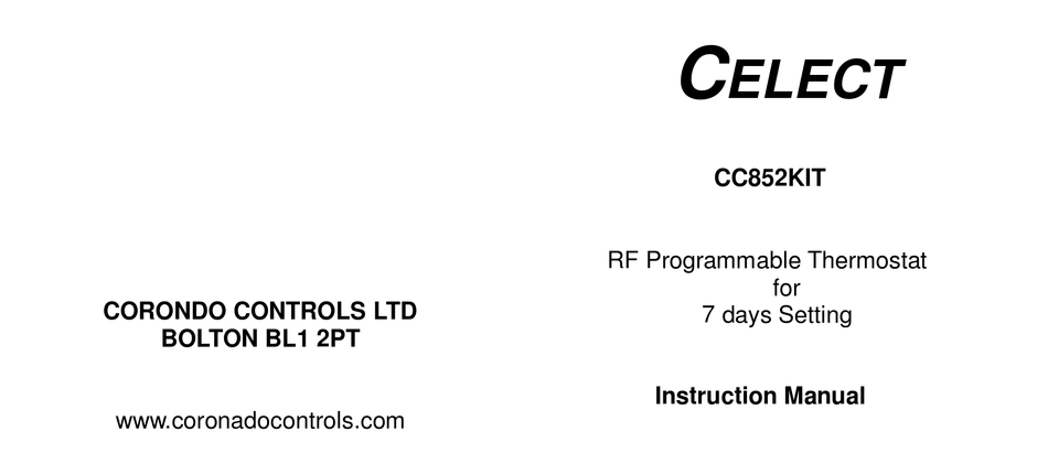 Celect CC852 Wireless Thermostat & Plug-In Receivers