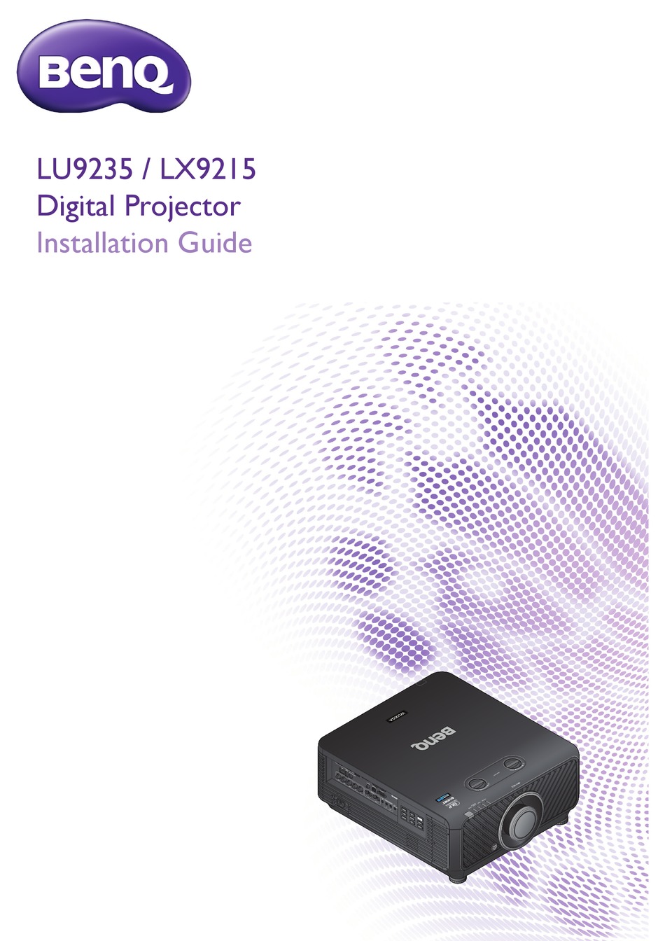 BENQ LU9235 INSTALLATION MANUAL Pdf 