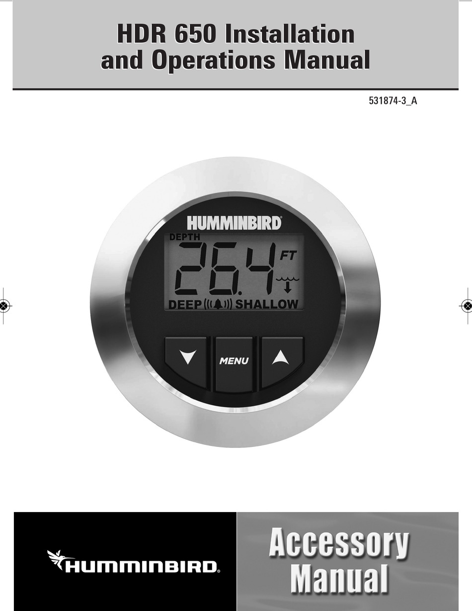 HUMMINBIRD HDR 650 INSTALLATION AND OPERATION MANUAL Pdf Download