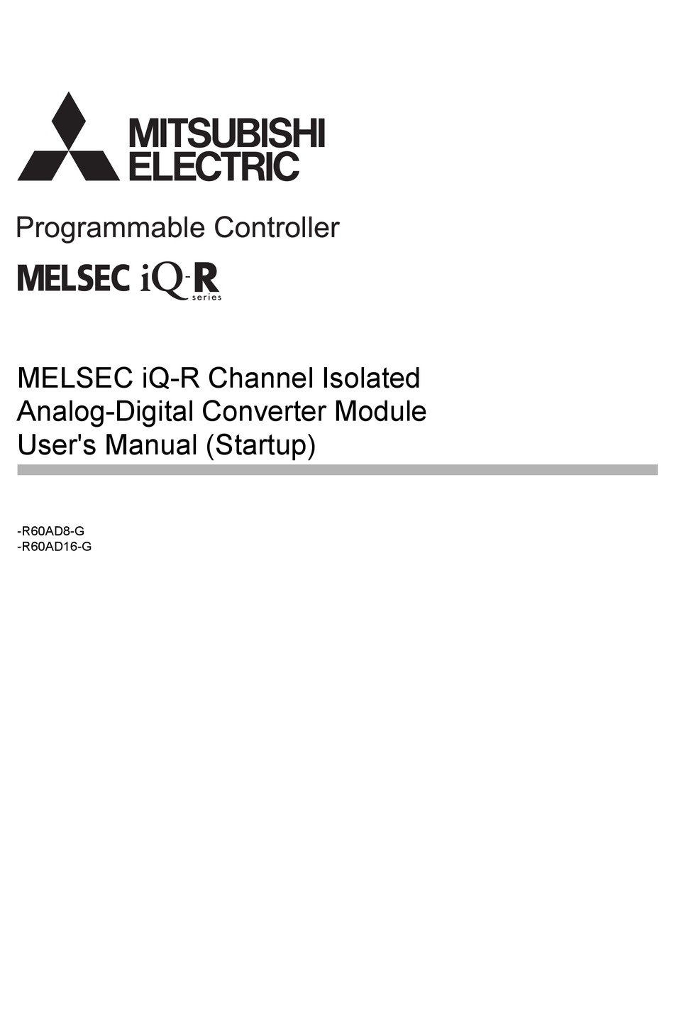 【新品】MELSEC iQ-R　アナログ－デジタル変換ユニット R60AD8-G