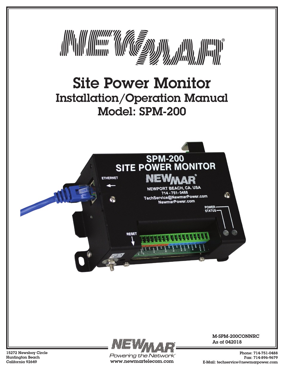 NEWMAR SPM200 INSTALLATION & OPERATION MANUAL Pdf Download ManualsLib