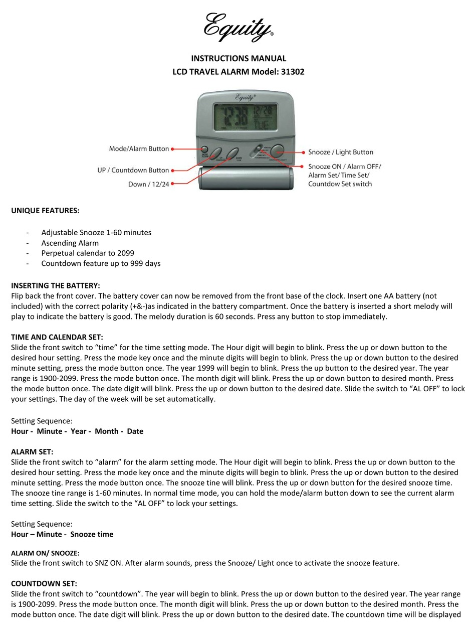 EQUITY 31302 INSTRUCTION MANUAL Pdf Download ManualsLib