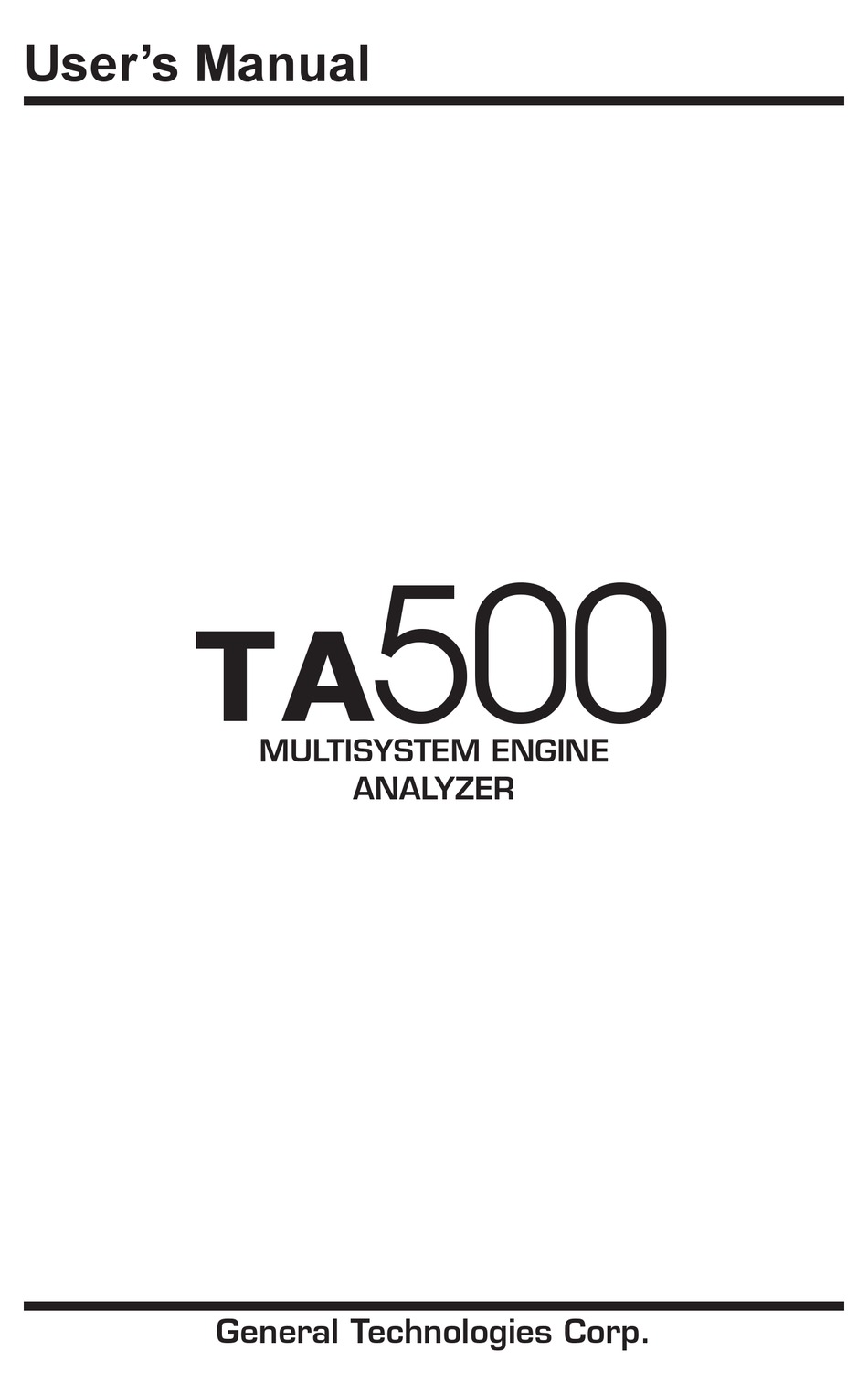 GENERAL TA500 USER MANUAL Pdf Download | ManualsLib